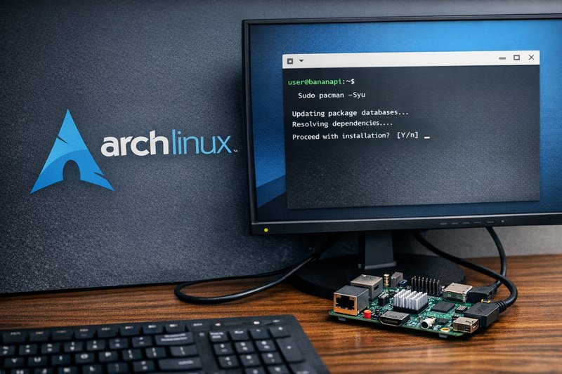 Arch Linux - Arch Linux logo, terminal-based setup and minimal rolling release Linux imagery